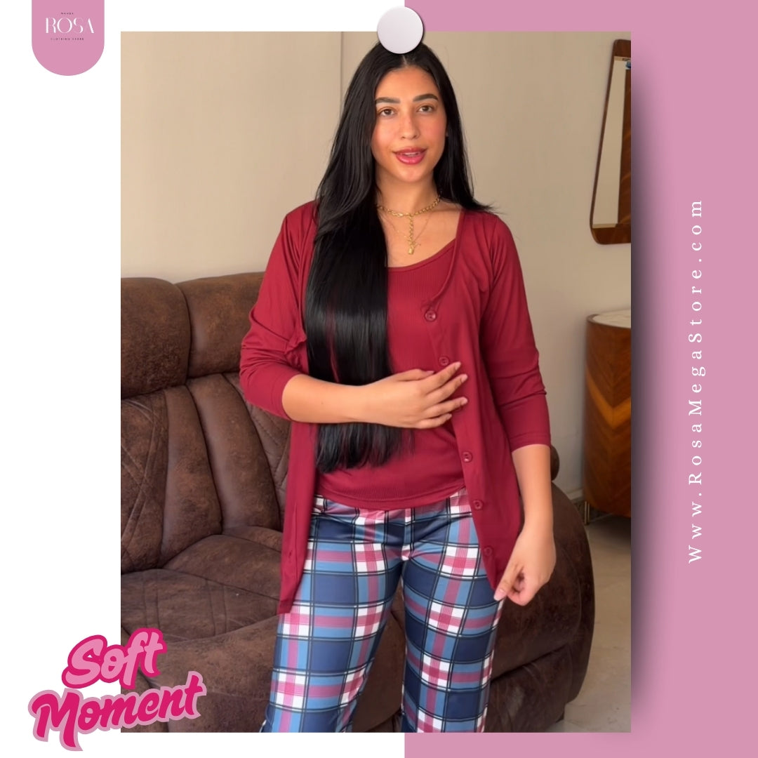 Pjama 3P Burgundy