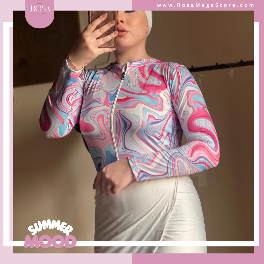 بوركيني الوان في ابيض