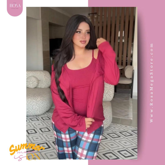 Pjama 3P Burgundy