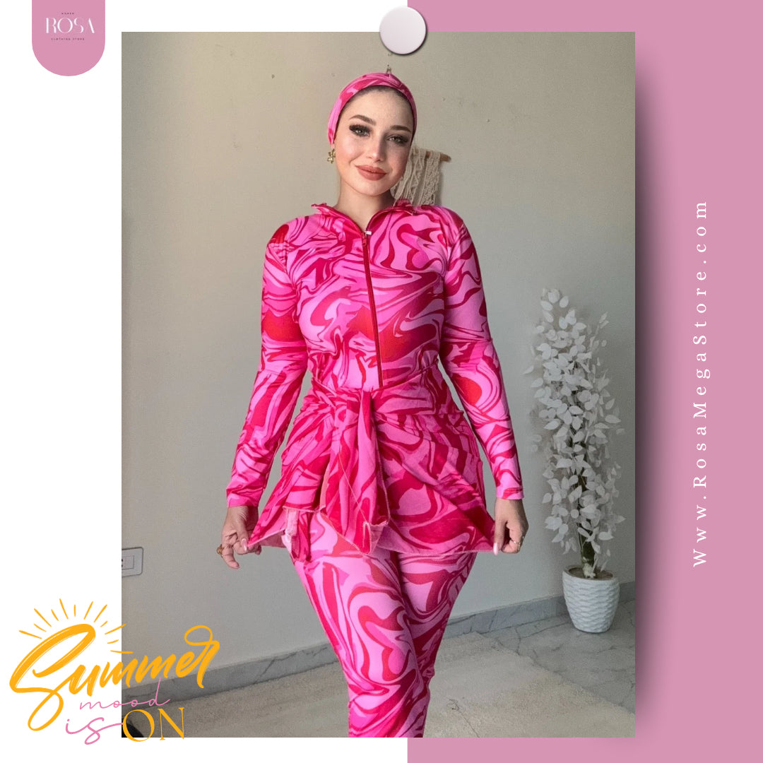 بوركيني 4p hot pink